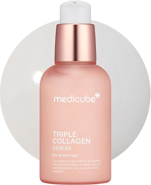 Medicube Triple Collagen Serum 1.85 fl.oz - Nourish dull skin with Triple Collagen Complex - A lightweight serum with Niacinamide and Hyaluronic Acid - Korean Skincare