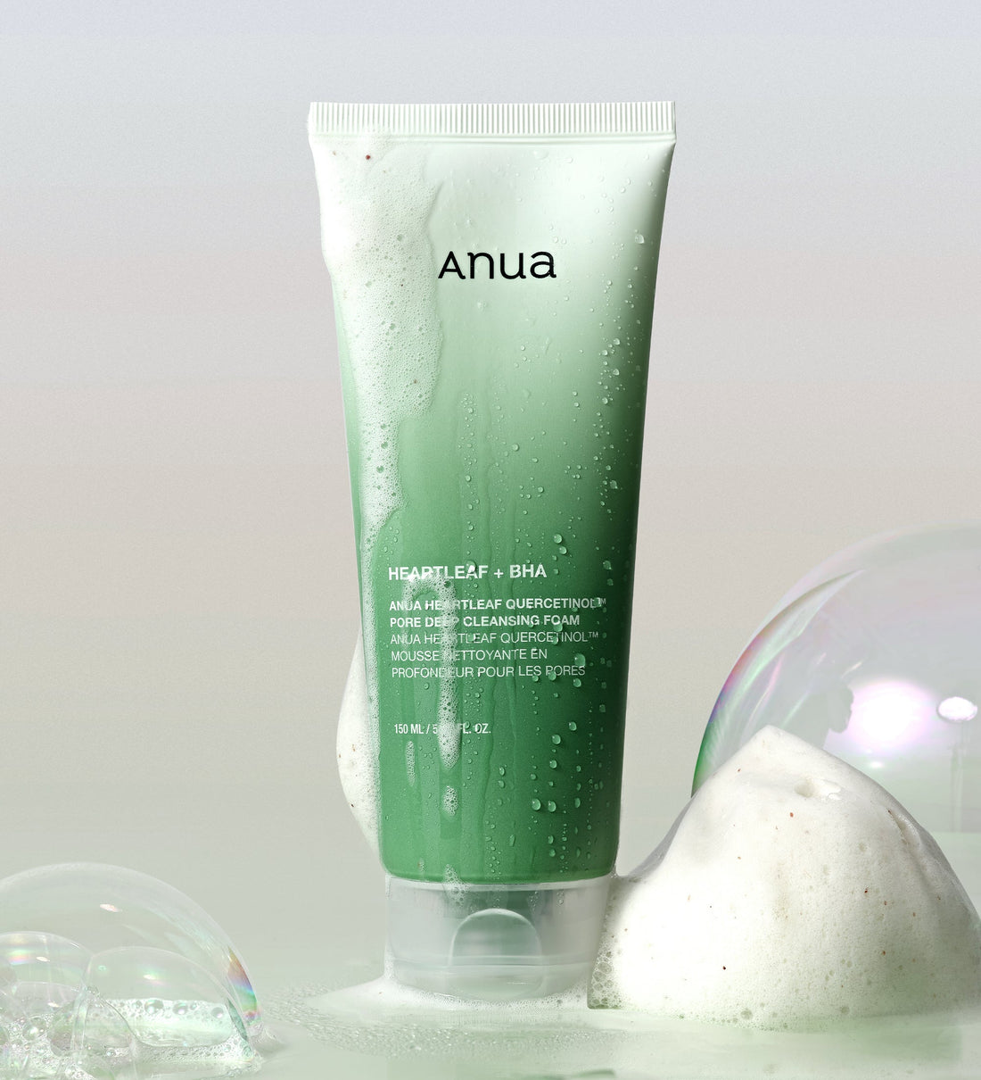 ANUA Heartleaf Quercetinol Pore Deep Cleansing Foam, Facial Cleanser, for Double Cleansing, BHA, Hyaluronic Acid, Glycerin, Face Wash, Blackhead Remover, (150ml/5.07 fl.oz.)