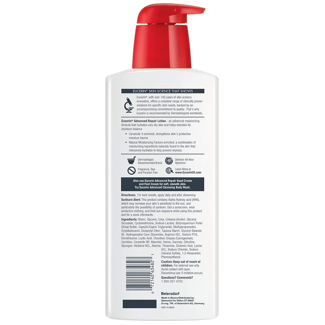 Eucerin Advanced Repair Lotion - Fragrance Free 16.9 Oz Pump Bottle