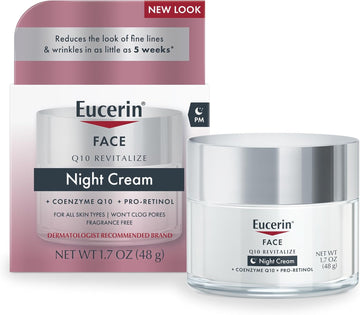 Eucerin, Face, Q10 Revitalize, Night Cream, Fragrance Free, 1.7 Oz