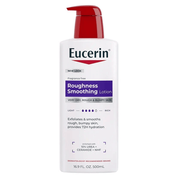 Eucerin Roughness Smoothing Body Lotion for Dry, Rough Skin, Urea Enriched Body Moisturizer, 16.9 FL OZ Pump Bottle