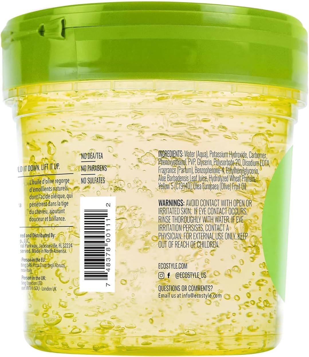 Eco Style Olive Oil Styling Gel, Green, 236 ml